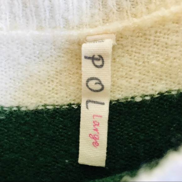 POL HI Low Striped Pullover Boxy Relaxed Fit Sweater Large - Picture 6 of 8